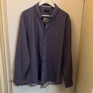 7 Diamonds Button-Up Shirt with Micro Geometric Print - Purple